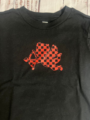 Toddler red checkerboard cherub
