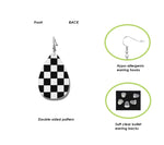 Checkerboard teardrop earrings