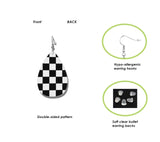 Checkerboard teardrop earrings