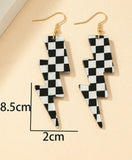 Lightning drop checkerboard earrings