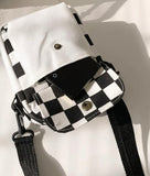 crossbody checkerboard canvas bag
