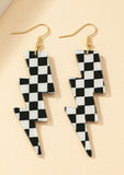 Lightning drop checkerboard earrings
