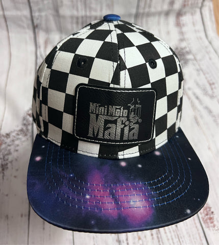 Baby Mini moto mafia checkerboard Galaxy brim hat