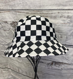 Checkerboard bucket hat