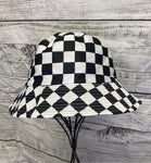 Checkerboard bucket hat