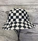 Checkerboard bucket hat