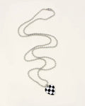 Checker Print little Heart Charm Necklace