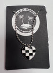 Checkerboard heart necklace adjustable