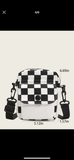 crossbody checkerboard canvas bag