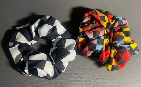 Checkerboard Hair scrunchies