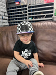 Baby Mini moto mafia checkerboard Galaxy brim hat