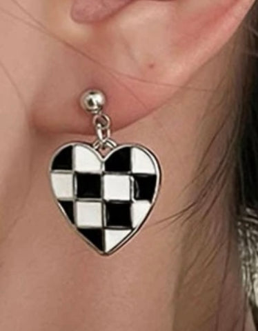 Heart drop earrings