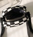 crossbody checkerboard canvas bag