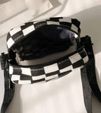crossbody checkerboard canvas bag