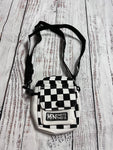 crossbody checkerboard canvas bag